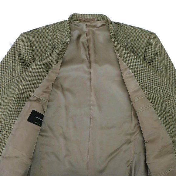 Ermenegildo Zegna Sport Coat Blazer 15mil Silk Wool 3 Btn NO Vent Houndstooth - Picture 8 of 12